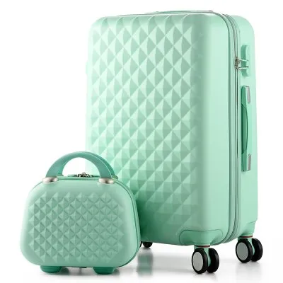 14 20 Inch,Woman Travel Case Suitcases,Diamond Luggage Travel Bag,Abs Travel Luggage,Rolling