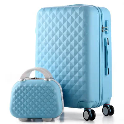 14 20 Inch,Woman Travel Case Suitcases,Diamond Luggage Travel Bag,Abs Travel Luggage,Rolling