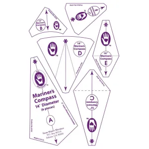 14" Mariner's Compass Template Set - Marti Michell
