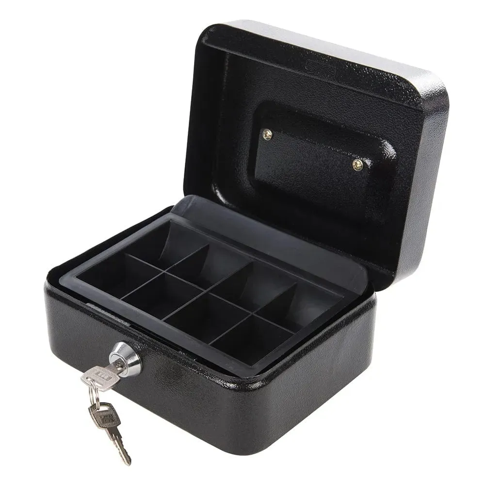 165 X 128 X 80MM METAL CASH & VALUABLES BOX KEYED 795764