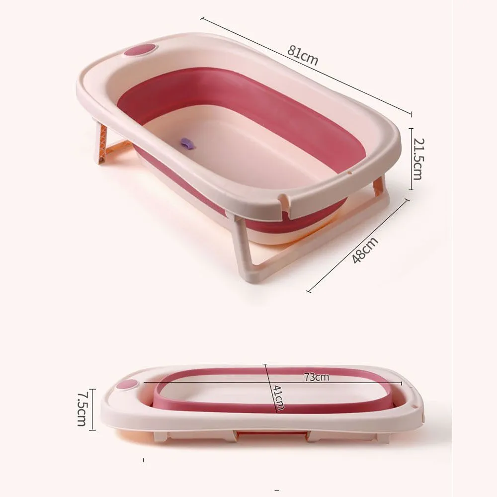 77.5 X 46.3 X 6.5Cm Non-Slip Design Portable Folding Baby Bathtub My-98 Pink