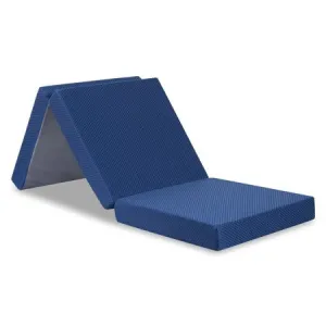 BLUE 4'' Tri Folding Memory Foam Mattress