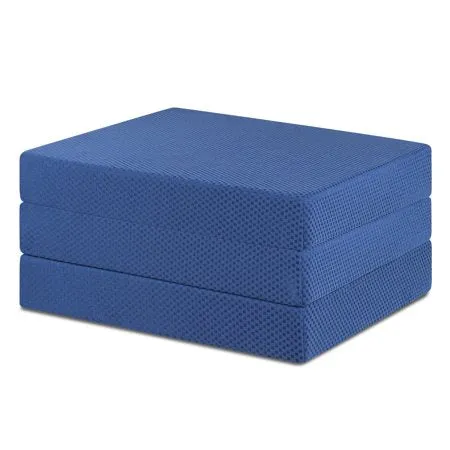 BLUE 4'' Tri Folding Memory Foam Mattress