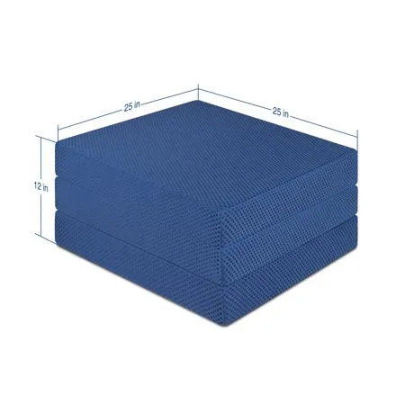 BLUE 4'' Tri Folding Memory Foam Mattress