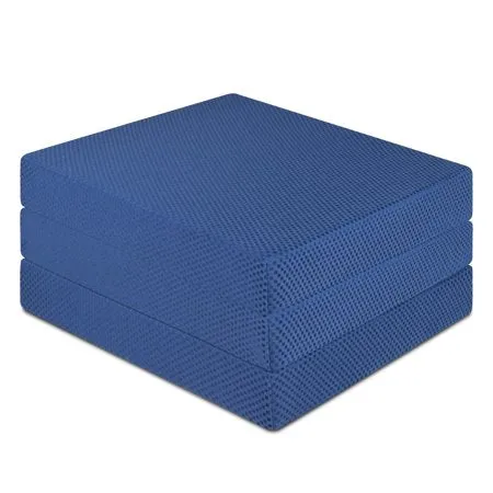 BLUE 4'' Tri Folding Memory Foam Mattress