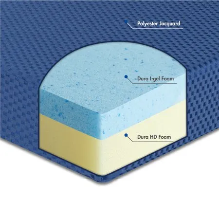 BLUE 4'' Tri Folding Memory Foam Mattress