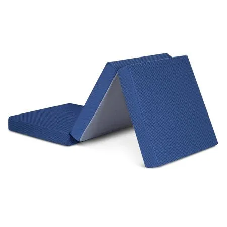 BLUE 4'' Tri Folding Memory Foam Mattress