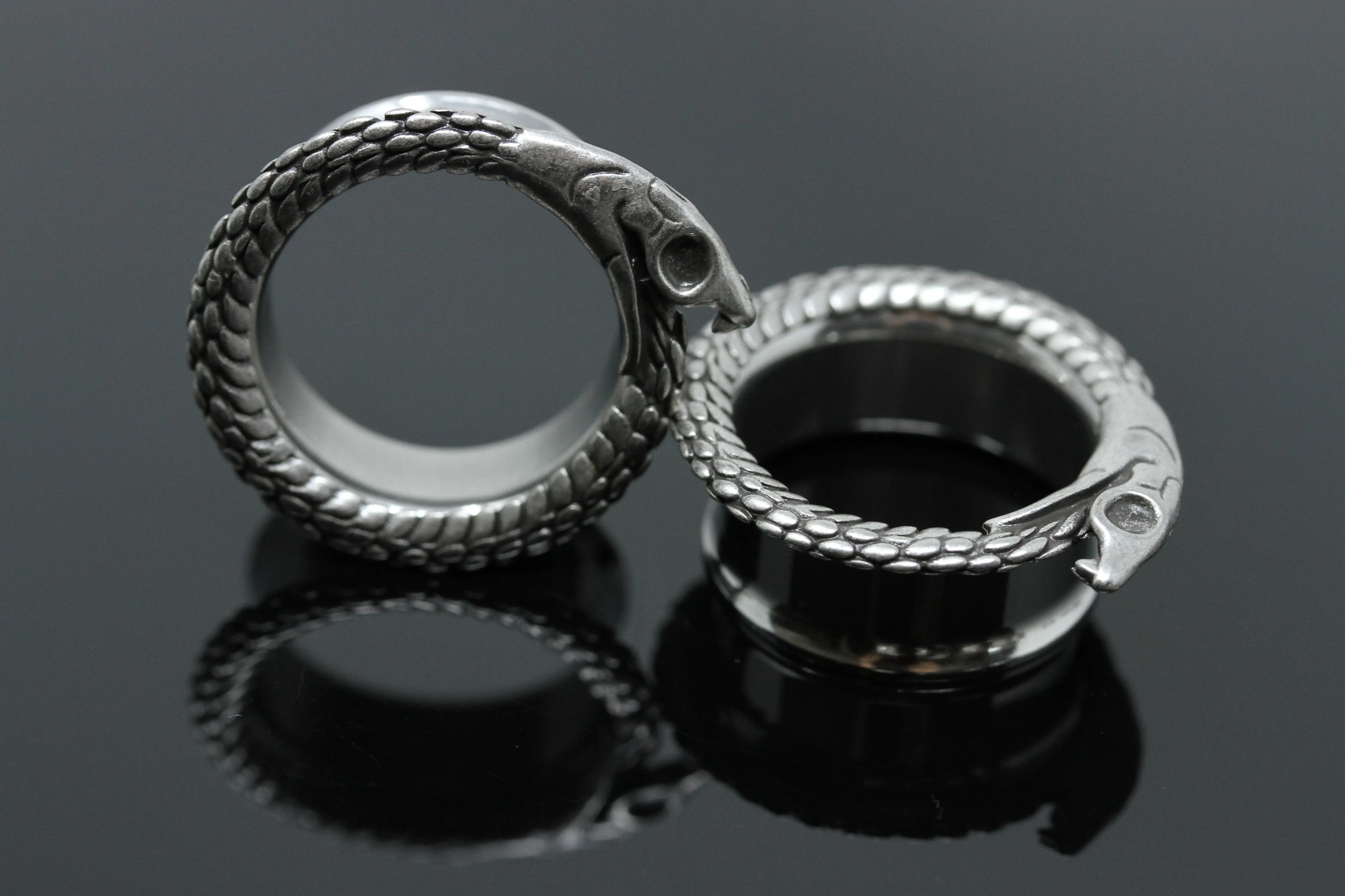 Cannibal Snake Stainless Steel Tunnels (Pair) - PSS76