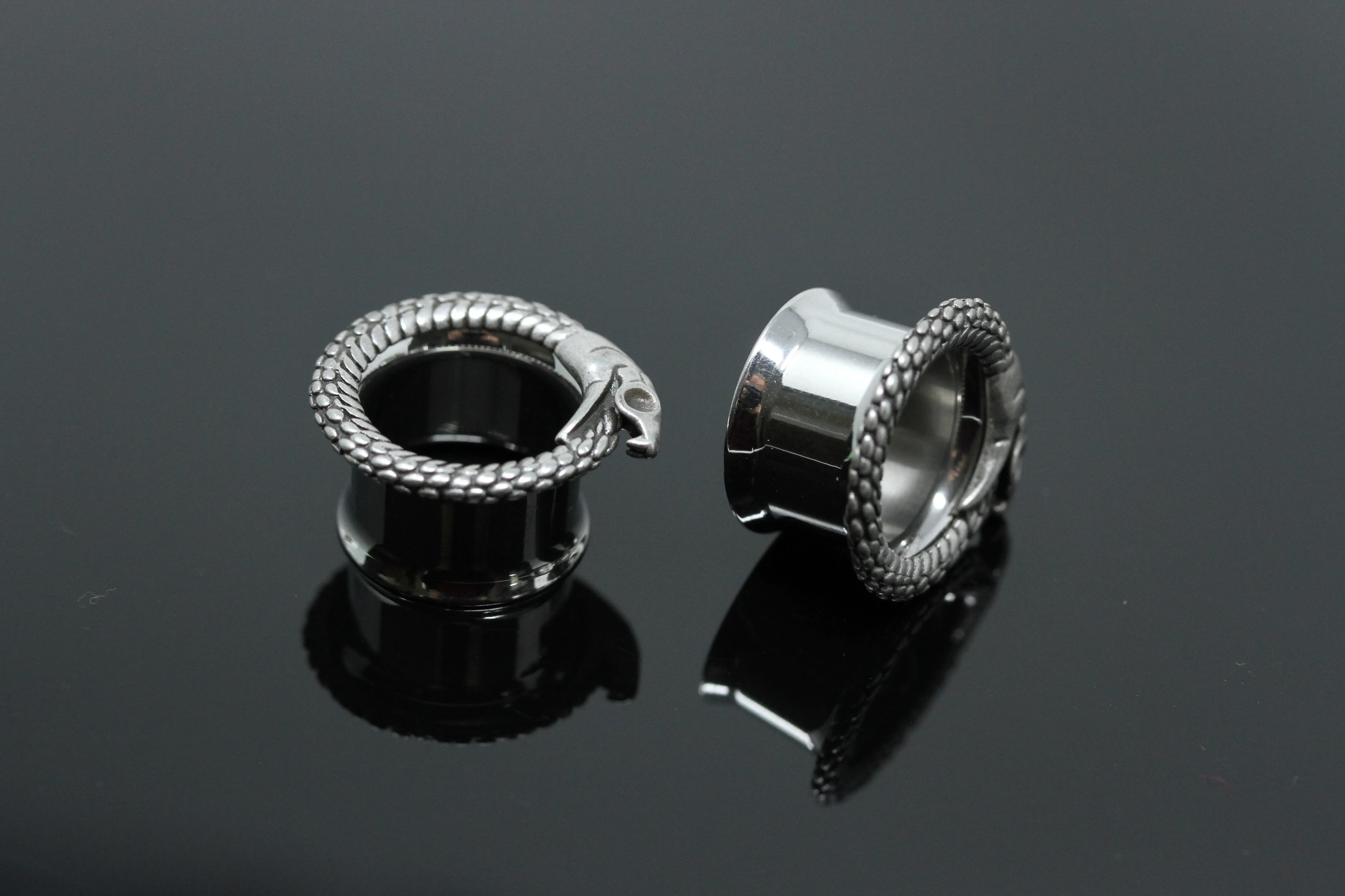 Cannibal Snake Stainless Steel Tunnels (Pair) - PSS76