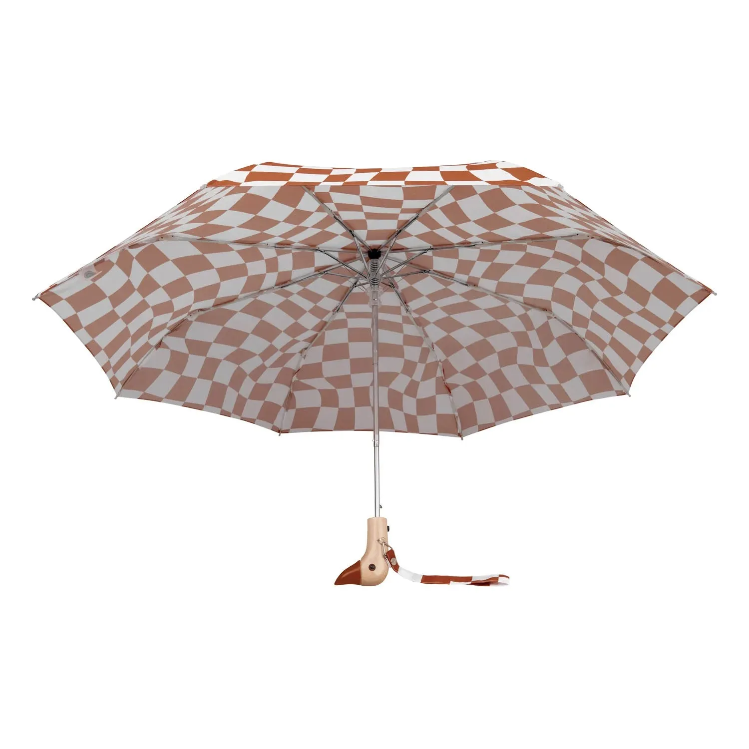 Compact Eco-Friendly Umbrella - Peanut Butter Checkers