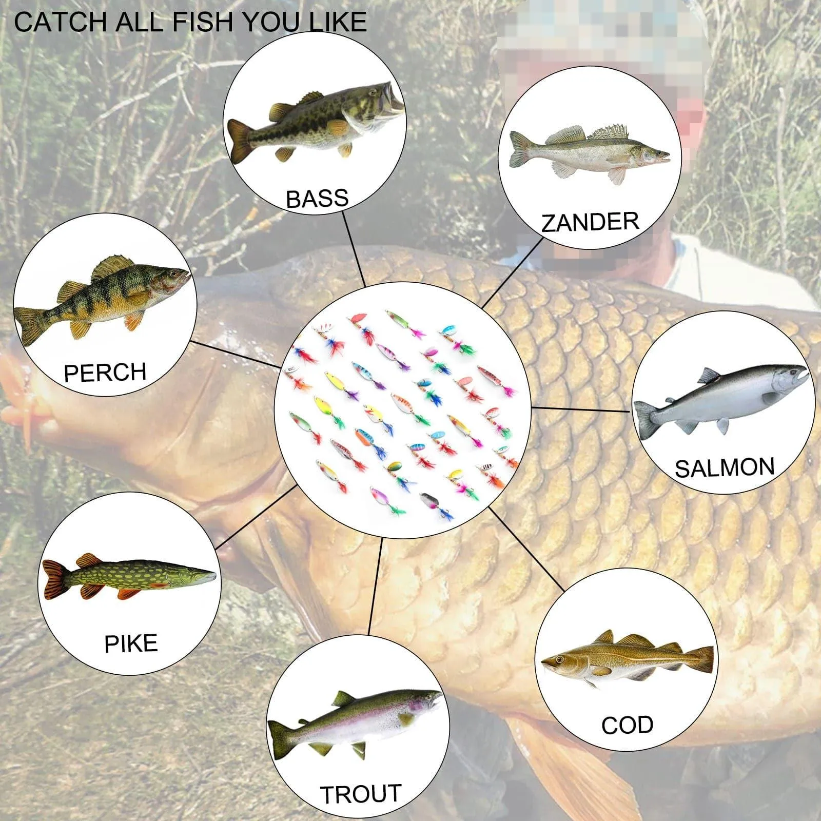 Dr.Fish Spinners and Spoons Kit Rooster Tail