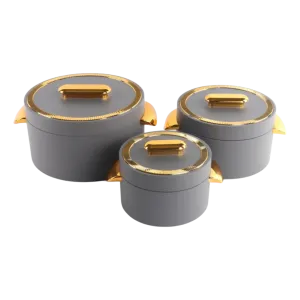 Durable Insulated Luxury Hotpot | Casserole Stainless Steel Hotpot- Set of 3