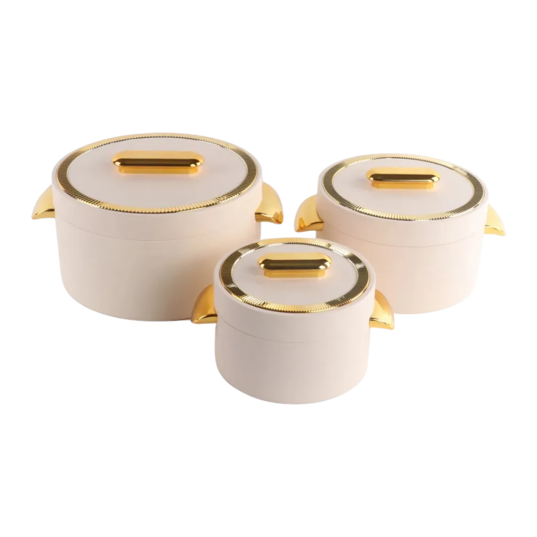 Durable Insulated Luxury Hotpot | Casserole Stainless Steel Hotpot- Set of 3
