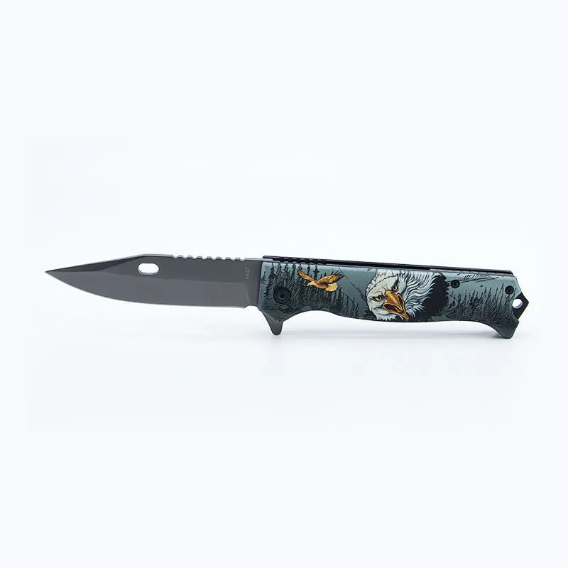 Fa47 Portable Forge Handmade 440C Stainless Steel Hunting Outdoor Camping Survival Folding Knife With Rope