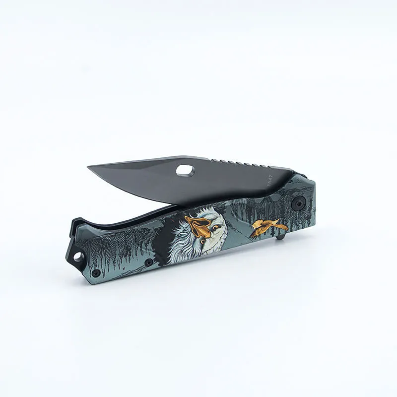 Fa47 Portable Forge Handmade 440C Stainless Steel Hunting Outdoor Camping Survival Folding Knife With Rope