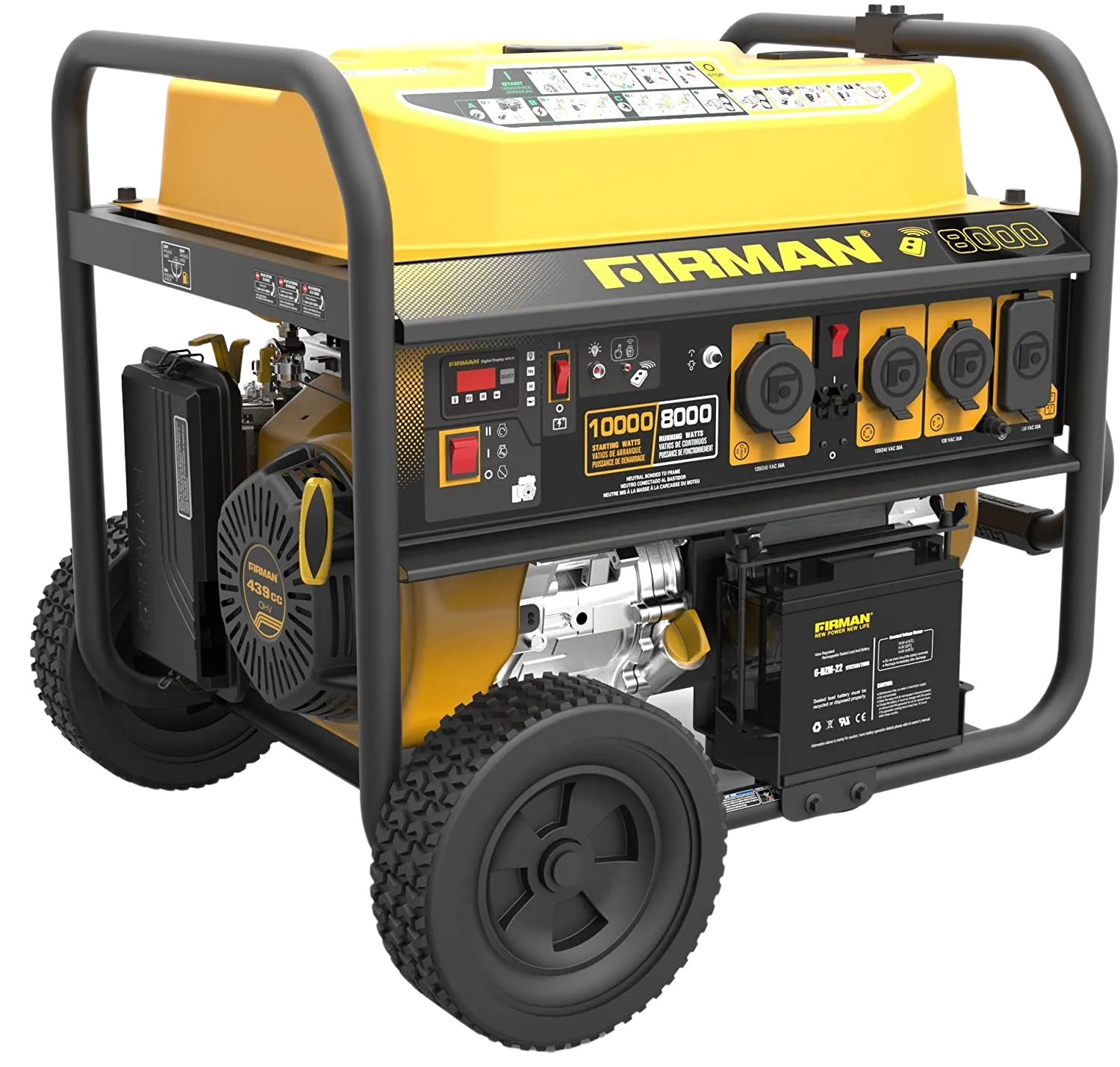 Firman P08004 8000W/10000W Gas Remote Start 50A Generator Manufacturer RFB