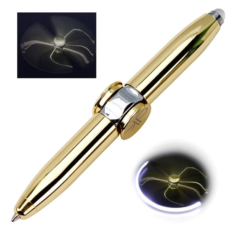 Focused Lens Fidget Spinner Pens with LED Light for Stress and Anxiety Relief