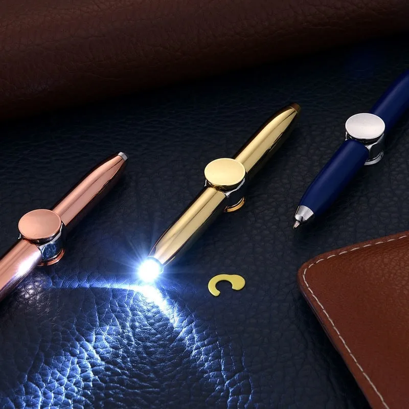Focused Lens Fidget Spinner Pens with LED Light for Stress and Anxiety Relief