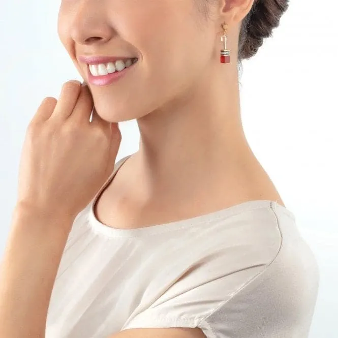 GeoCUBE® Iconic Precious Red-Beige Earrings 4905/21-0310