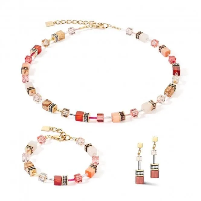GeoCUBE® Iconic Precious Red-Beige Earrings 4905/21-0310