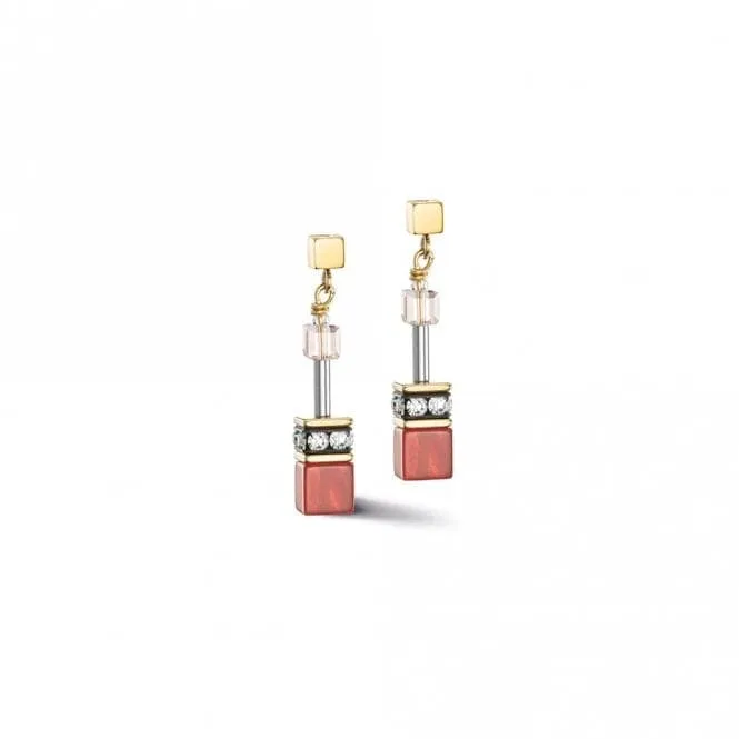 GeoCUBE® Iconic Precious Red-Beige Earrings 4905/21-0310