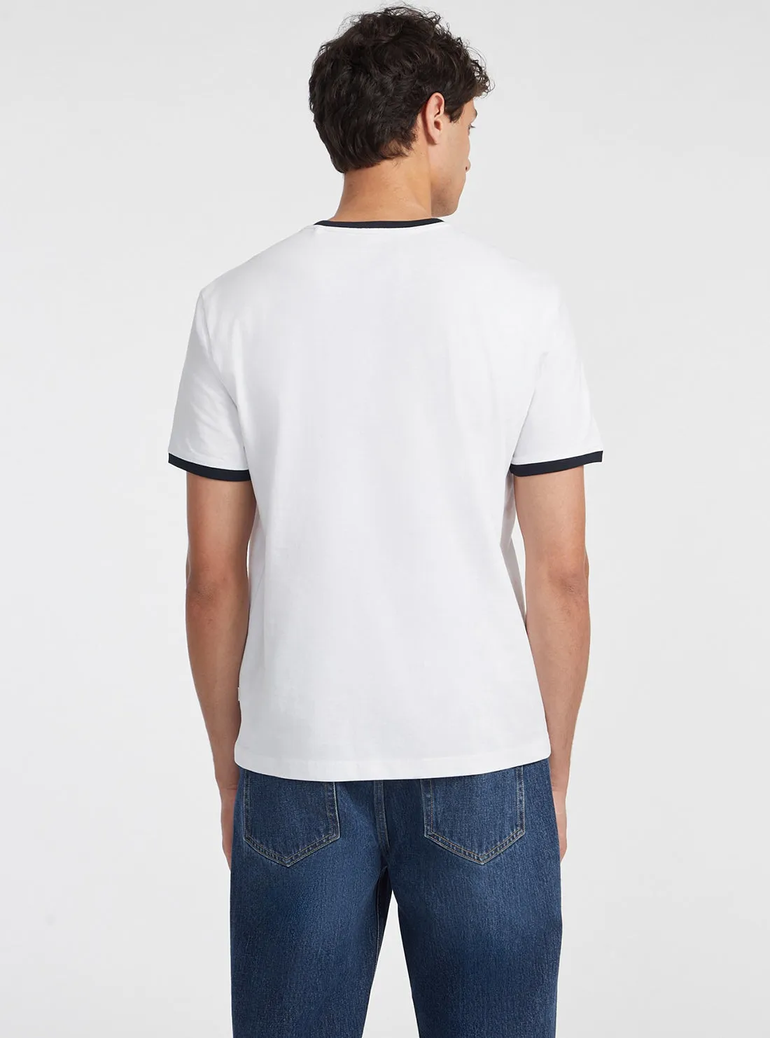 Guess Jeans White Black Trim T-Shirt