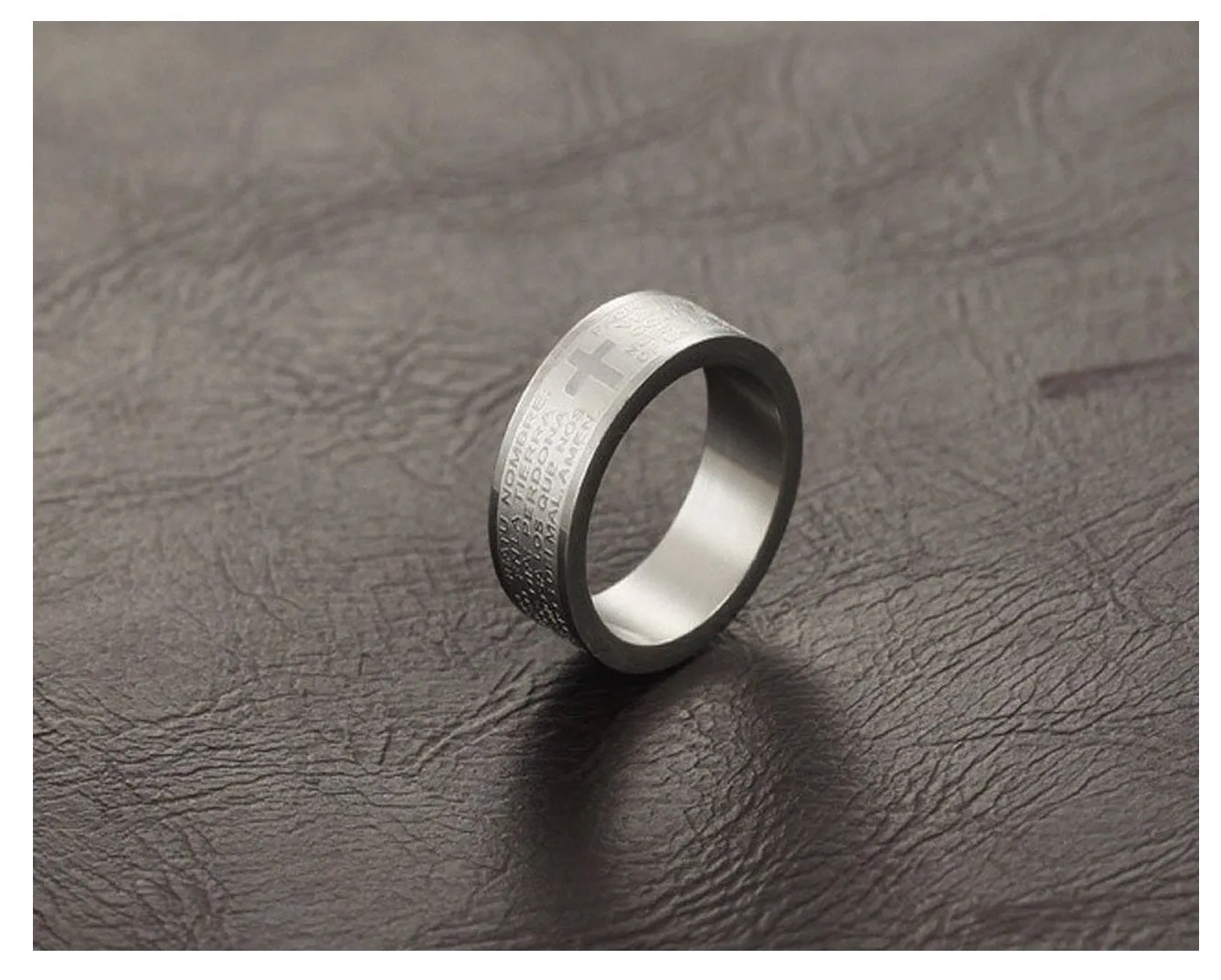 His & Hers Matching Set Bible Cross Couple Rings Wedding Band Set