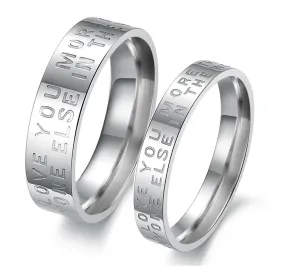 His & Hers Matching Set Love You More than Anyone Else Couple Rings, Wedding Band Set, Valentine, Anniversary, Wedding, Promise, Engagement Ring