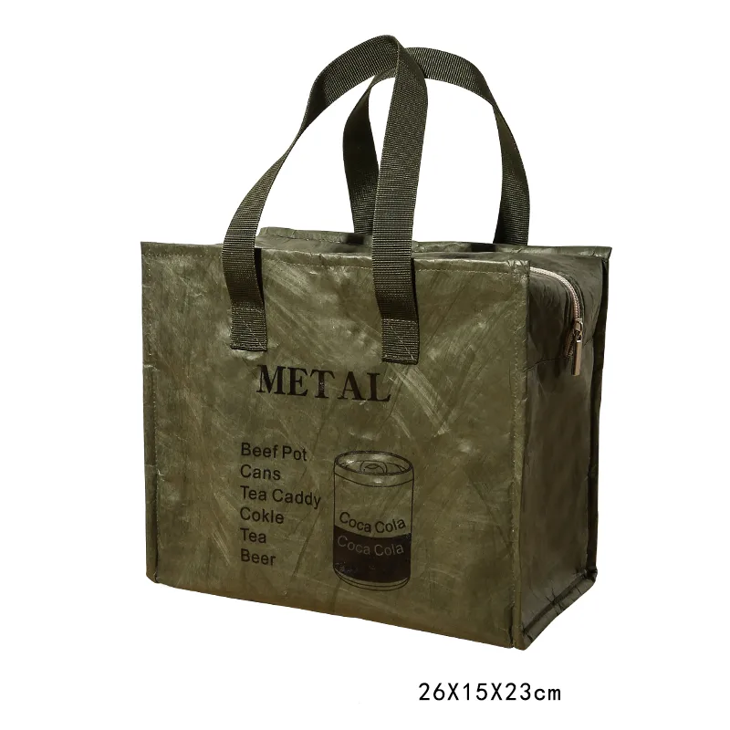 Insulated DuPont Paper Lunch Box Bag - Large Capacity Picnic Storage