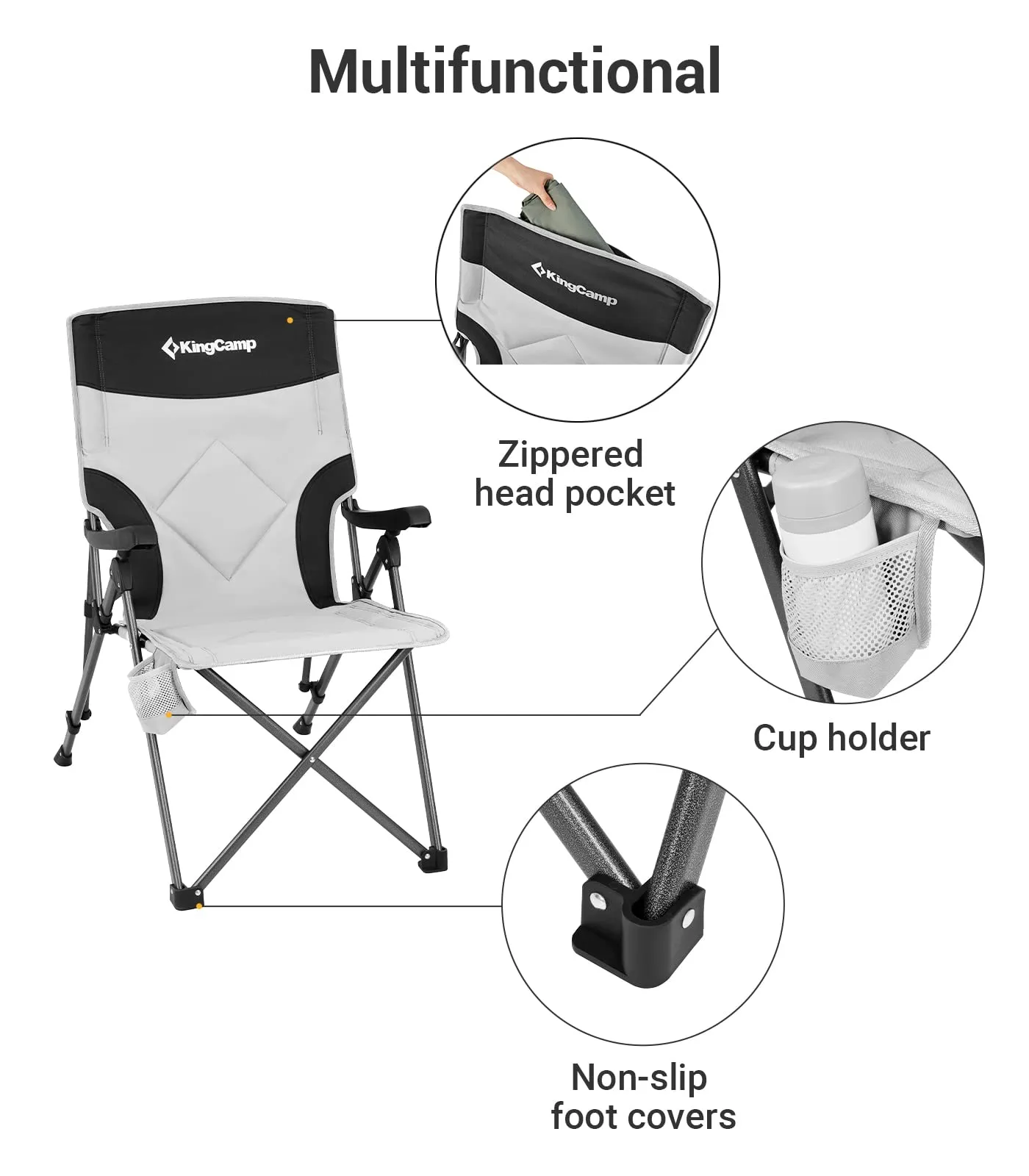 KingCamp Adjustable Heavy Duty High Back Chairs