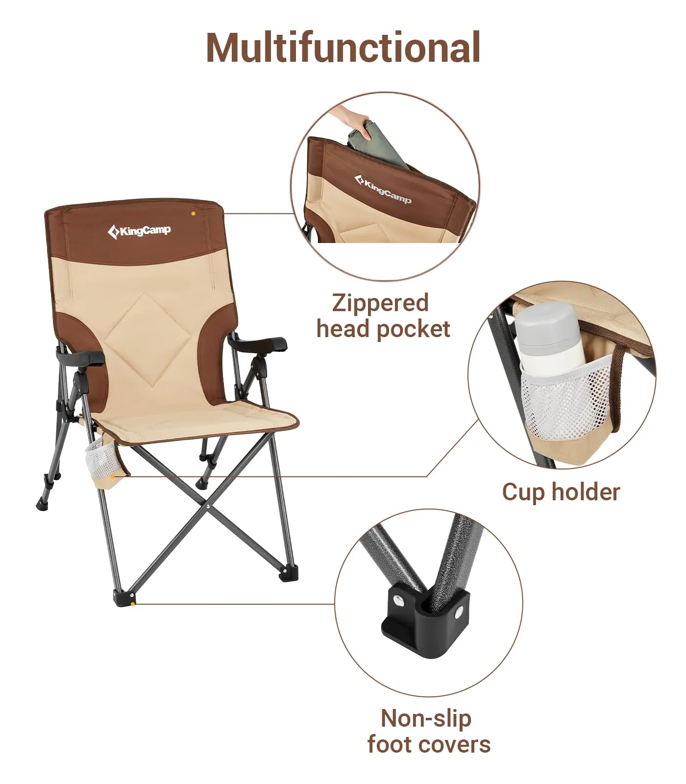 KingCamp Adjustable Heavy Duty High Back Chairs