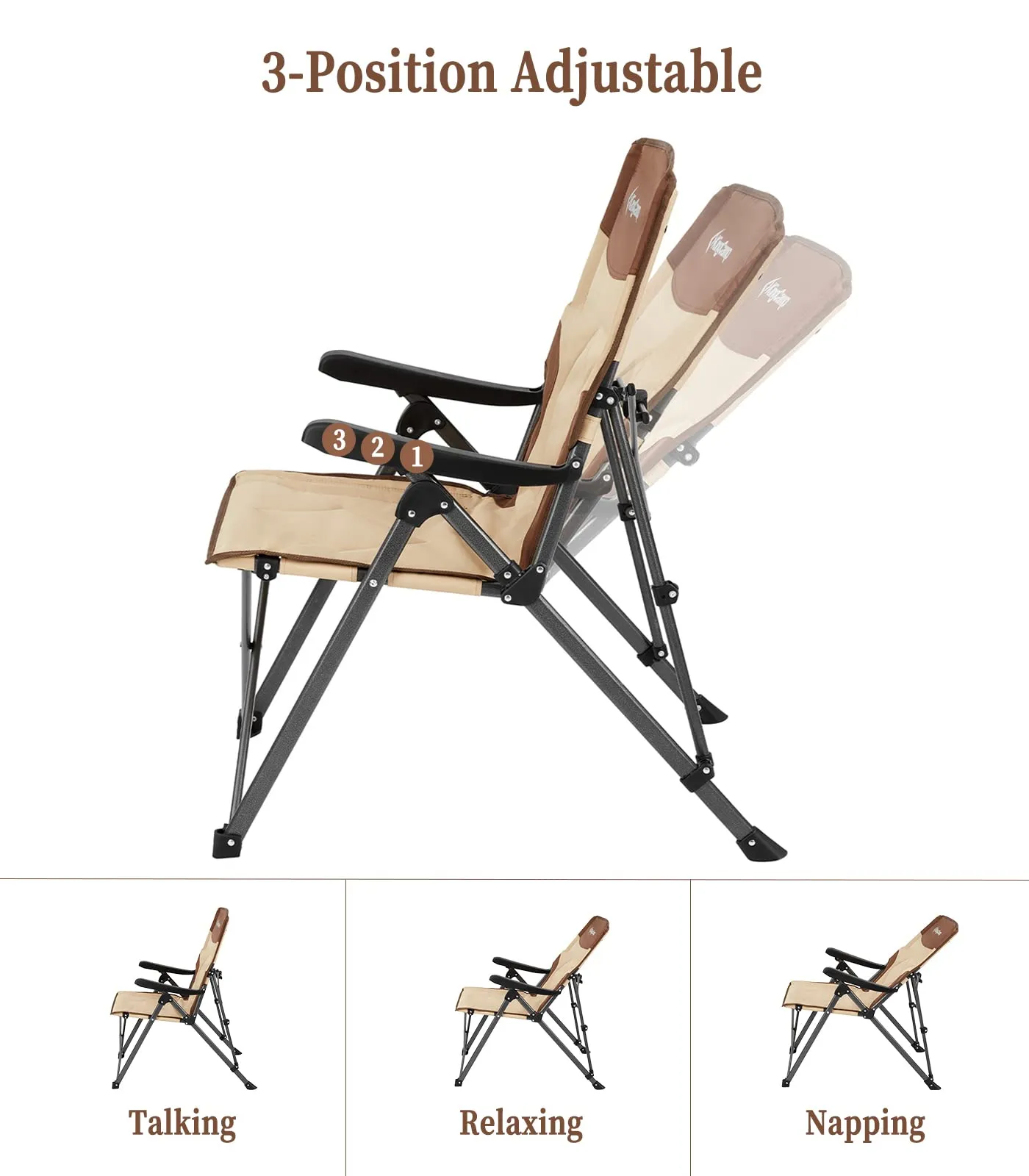 KingCamp Adjustable Heavy Duty High Back Chairs