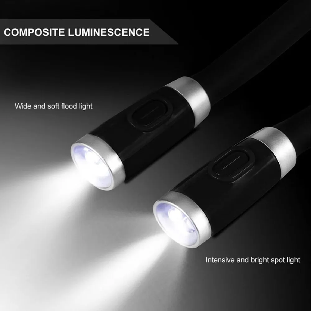 LED Neck Book Light Hands-Free Rechargeable USB Reading Lamp