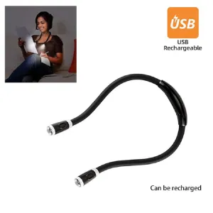 LED Neck Book Light Hands-Free Rechargeable USB Reading Lamp
