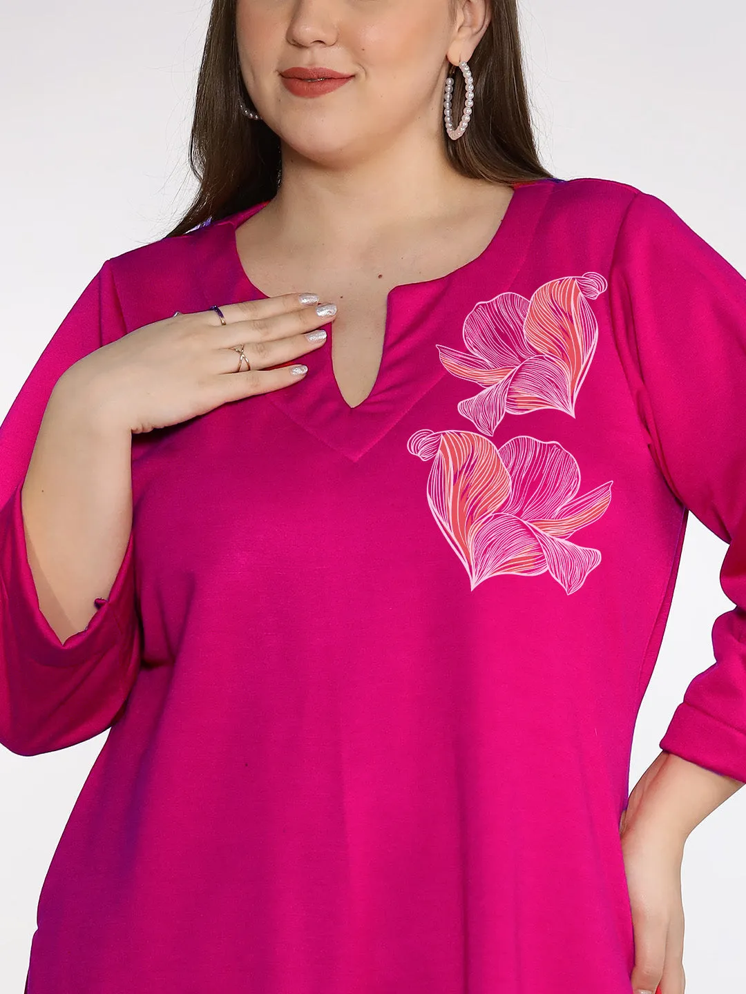 Magenta Fleece LongKurta - HazelFrost