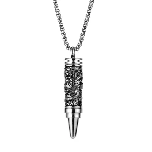 Men's Fashion Dragon Lucky Bullet Hip Hop Pendant Necklace