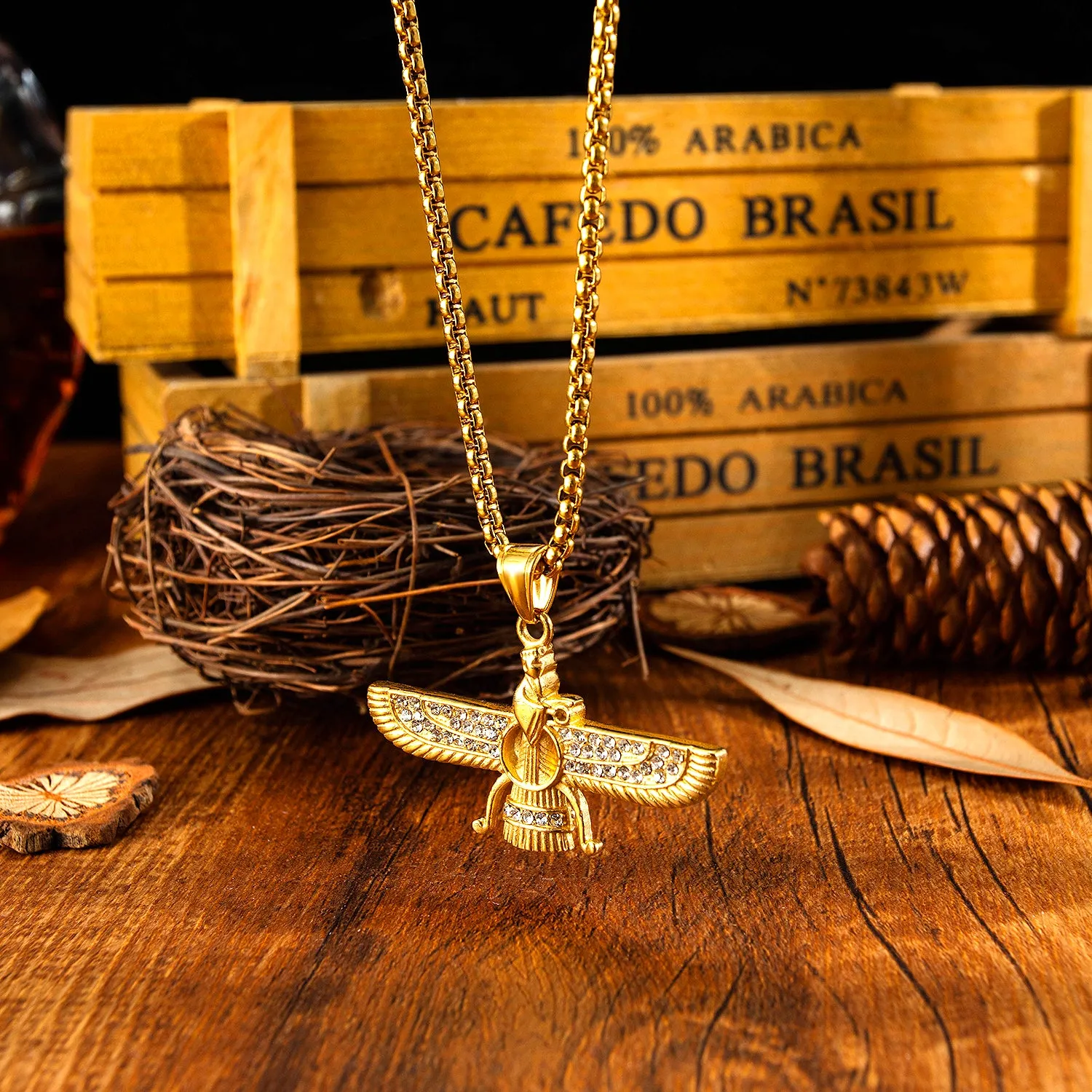 Men's Fashion Hip Hop Eagle Pendant Necklace