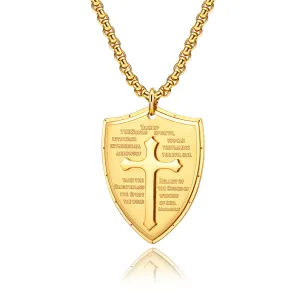 Men's Fashion Shield of Faith Pendant Necklace
