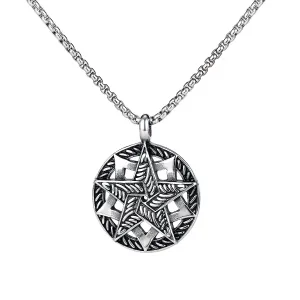 Men's Fashion Star Compass Pendant Necklace