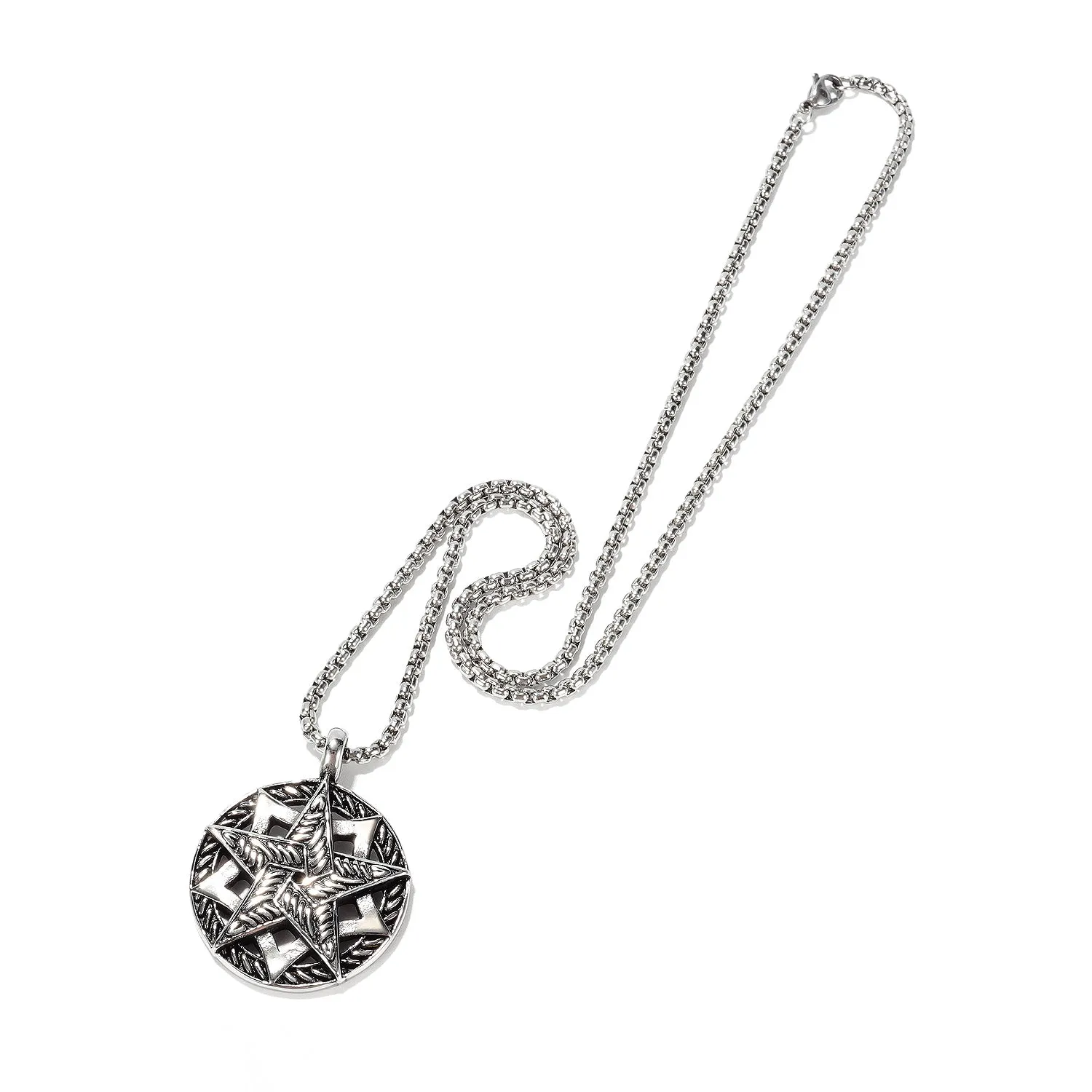 Men's Fashion Star Compass Pendant Necklace