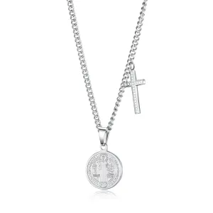 Men's Fashion Virgin Mary Cross Pendant Necklace