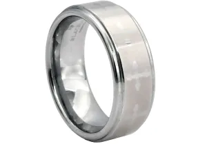 Mens Tungsten Carbide Laser Engraved Cross Ring Band