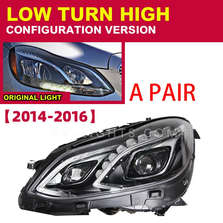 Modified headlight assembly for Mercedes-Benz E Class W212 2014-2016 E Class E200 E300 LED Auto Assembly Upgrade  High configuration shape