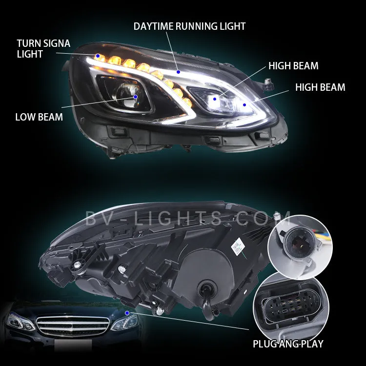 Modified headlight assembly for Mercedes-Benz E Class W212 2014-2016 E Class E200 E300 LED Auto Assembly Upgrade  High configuration shape