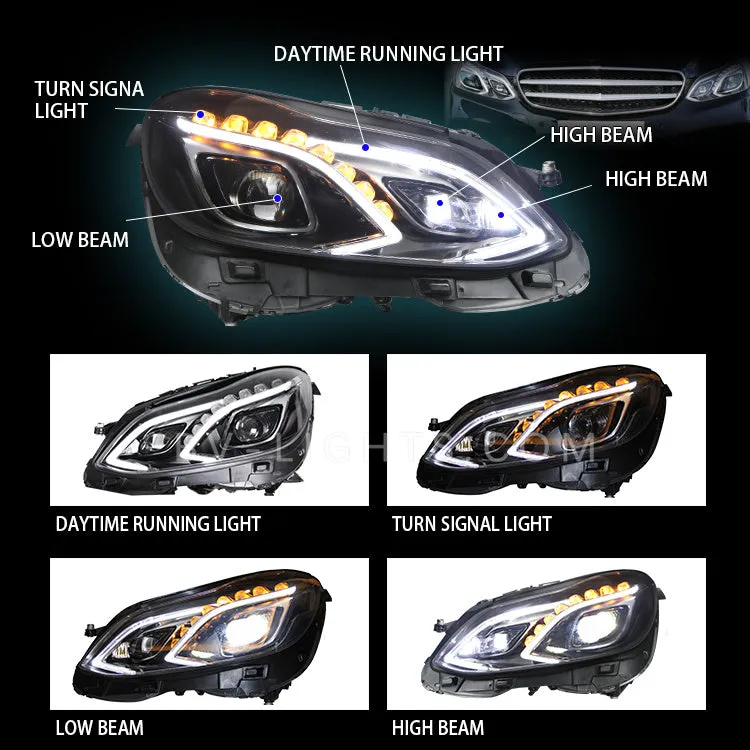 Modified headlight assembly for Mercedes-Benz E Class W212 2014-2016 E Class E200 E300 LED Auto Assembly Upgrade  High configuration shape
