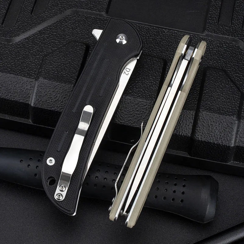 New Design Pocket Folding Knife D2 Steel Blade Multifunction  Camping Knives Portable Outdoor Survival Tactical Knife Daily Use