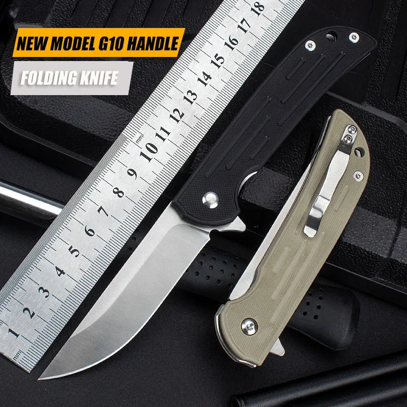 New Design Pocket Folding Knife D2 Steel Blade Multifunction  Camping Knives Portable Outdoor Survival Tactical Knife Daily Use