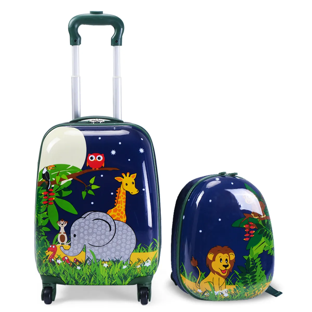 NNECW 2 Pieces Kids Carry On Luggage Set with Spinner Wheels