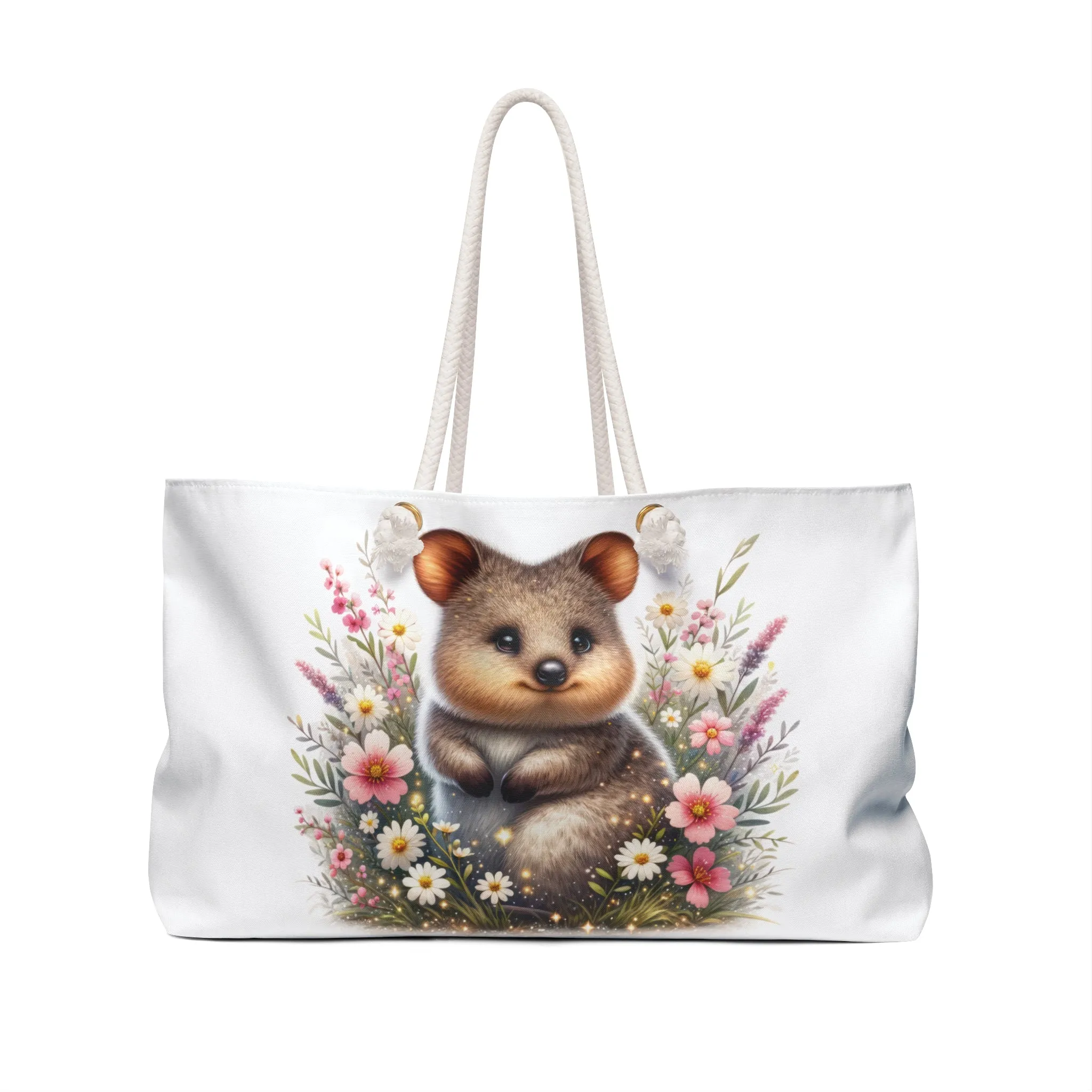 Personalised/Non-Personalised Weekender Bag, Australian Animals, Quokka, Large Weekender Bag, Beach Bag, Book Bag