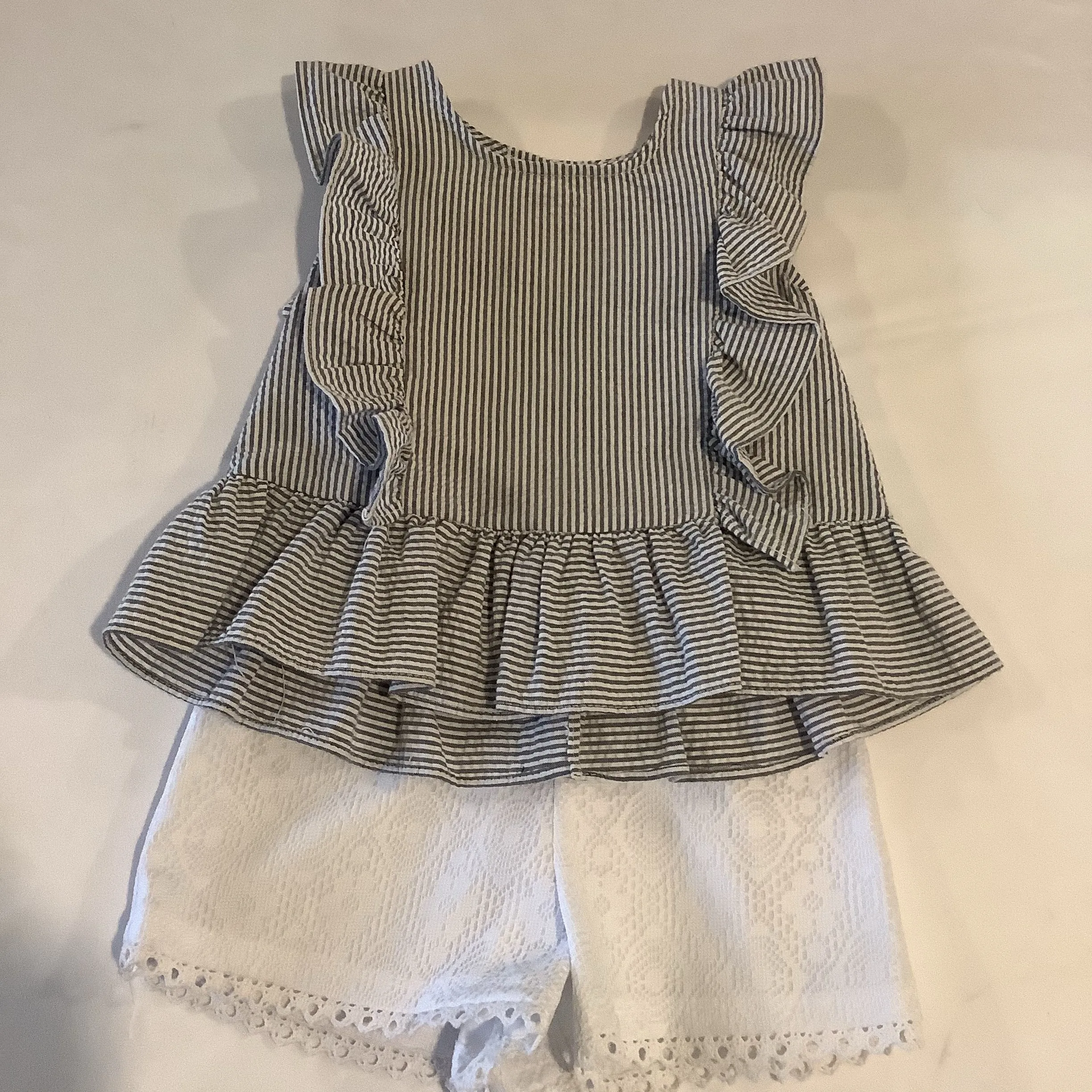 Pinstriped Seersucker Short Set | Bonnie Jean